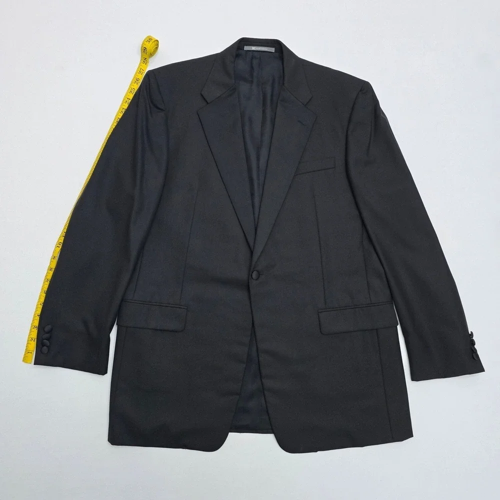 Hickey Freeman Loro Piana Super 130s Wool Tuxedo Jacket Black 44L Modern Madison